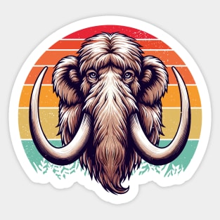 Retro vintage Woolly Mammoth Sticker